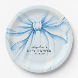  Paper Plates for baby shower with adorable bow. ペーパープレート