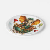 Paper Plates, Gold Elephant Red Hearts Love Tree ペーパープレート (アングル)