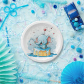 Paper Plates,  Happy Blue Elephant  ペーパープレート (パーティー)