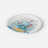 Paper Plates,  Happy Blue Elephant  ペーパープレート (アングル)