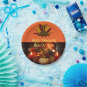 Paper plates Happy Thanksgiving Bless Our Home ペーパープレート (パーティー)