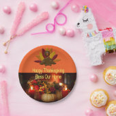 Paper plates Happy Thanksgiving Bless Our Home ペーパープレート (パーティー)