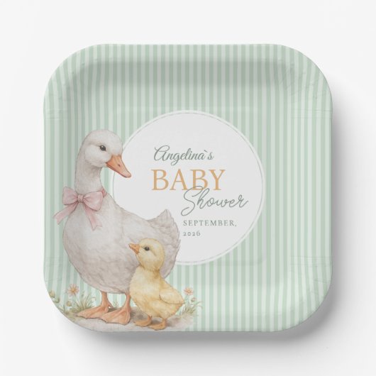Paper Plates Mother Goose and Gosling. ペーパープレート (正面)
