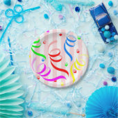 Paper Plates,  Pink & White Stripe Confetti ペーパープレート (パーティー)