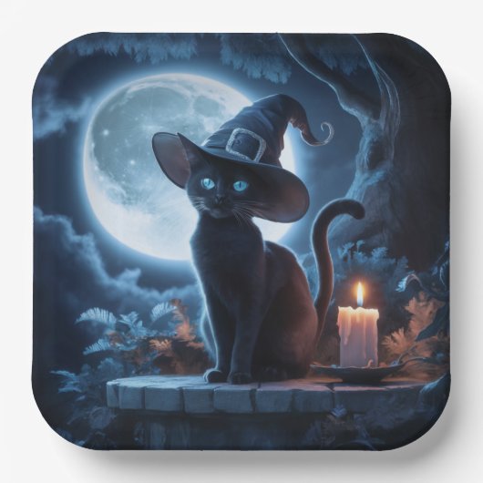 Paper Plates Série 1 Black Cat 12 ペーパープレート (正面)