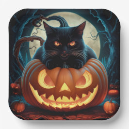 Paper Plates Série 1  Black Cat 15 ペーパープレート