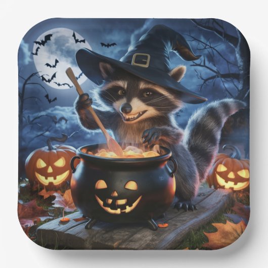 Paper Plates Série 3 Raccoon 03 ペーパープレート (正面)