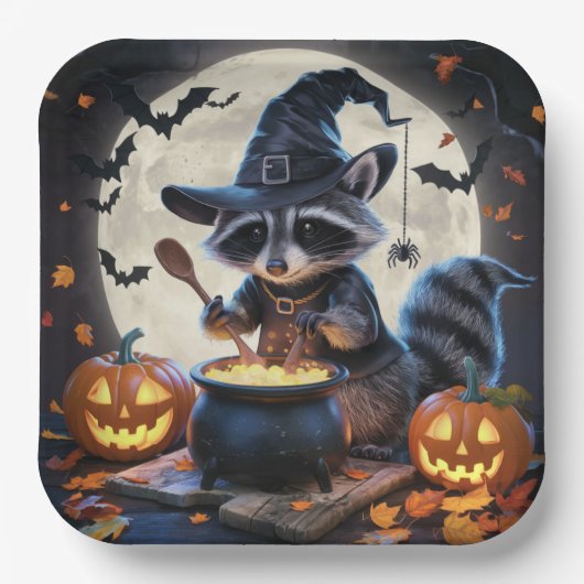 Paper Plates Série 3 Raccoon 04 ペーパープレート (正面)