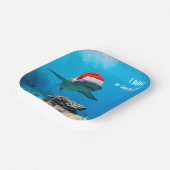 Paper plates, Shark Christmas ペーパープレート (傾斜あり)