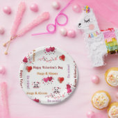 Paper plates Valentine's Day Couple Red Hearts ペーパープレート (パーティー)