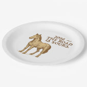 Paper Plates with motivational text and horse ペーパープレート (アングル)