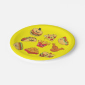 Paper Plates, Yellow Tacos Fries Hotdogs Hamburger ペーパープレート (アングル)