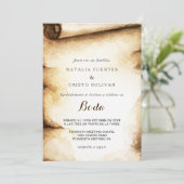 Paper Scroll Rustic Country Wedding 招待状 (スタンド正面)