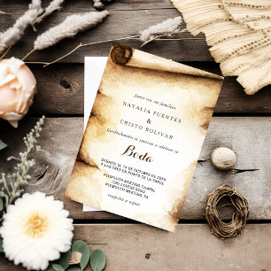 Paper Scroll Rustic Country Wedding 招待状