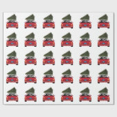 Paper~Theのクリスマスツリーを包んでいるボーダーコリー ラッピングペーパー (フラット)