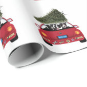 Paper~Theのクリスマスツリーを包んでいるボーダーコリー ラッピングペーパー (ロールコーナー)