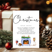 PAPER | Winter Wonderland Christmas fireplace 招待状