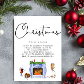 PAPER | Winter Wonderland Christmas fireplace 招待状