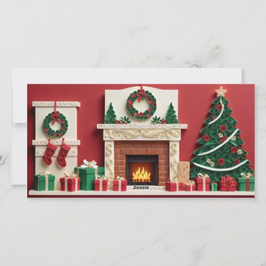 Papercraft Paper Quilling Christmas Card Photo シーズンカード (裏面)