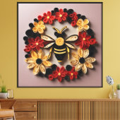 Papercraft Quilling Bee and Floral Design  キャンバスプリント (インサイチュ (リビング))