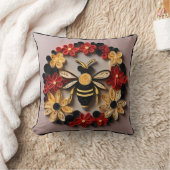 Papercraft Quilling Bee and Floral Design クッション (ブランケット)