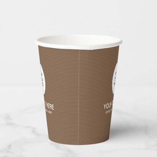 Papercupビジネスロゴ文字はこちらコーヒーカラー 紙コップ (右)