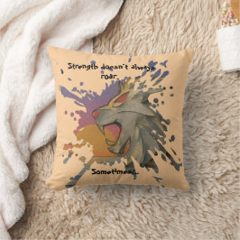 Papercut Lion & Ocean Sunrise Throw Pillow クッション