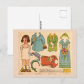 PAPERDOLL GIRL VINTAGE CUTE POSTCARD ポストカード (正面/裏面)