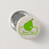 PaperFruitのナシの名前入りの記章 缶バッジ (正面&裏面)