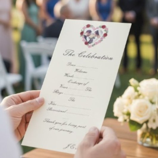 Papeterie de mariage - Programme de mariage crème