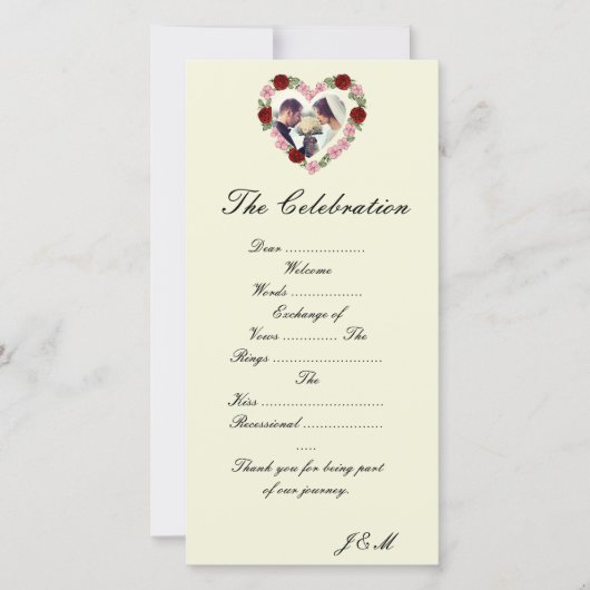 Papeterie de mariage - Programme de mariage crème (正面)