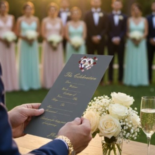 Papeterie de mariage - Programme de mariage gris
