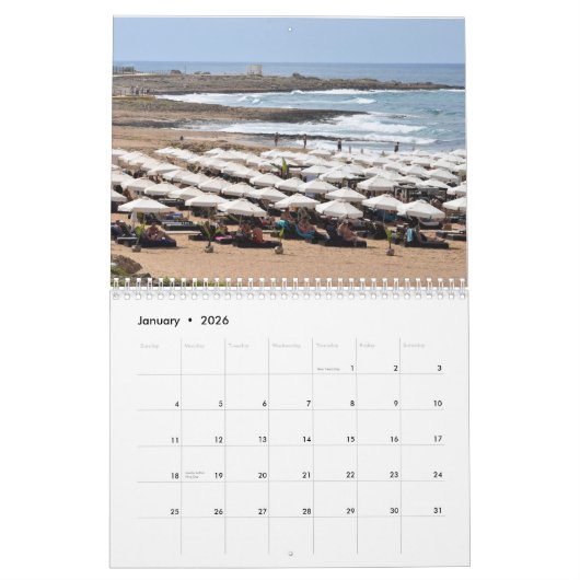 Paphos Beaches Calendar by PaphosLife カレンダー (1月 2026)