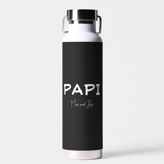 PAPI、子供の名前 ウォーターボトル (正面)