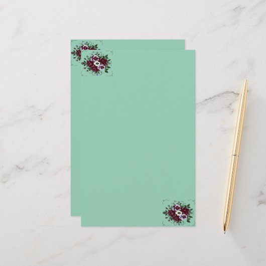 Papier à Lettres Botanique  Bouquet de Violettes 便箋 (正面/裏面インサイチュ)