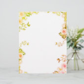 Papier à lettres fleur rose レターヘッド (スタンド正面)