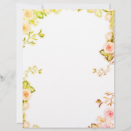 Papier à lettres fleur rose レターヘッド (正面)