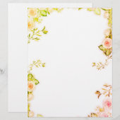 Papier à lettres fleur rose レターヘッド (正面/裏面)
