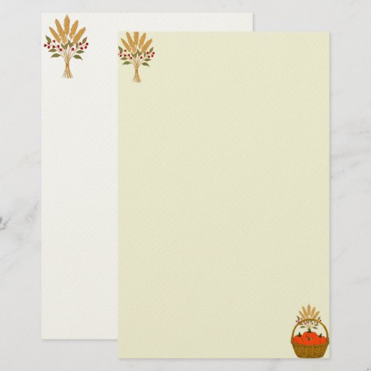 Papier à Lettres Panier de Citrouilles  便箋 (正面/裏面)