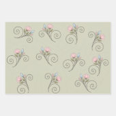 Papier cadeau à plat, lot de 3 ラッピングペーパーシート (正面2)