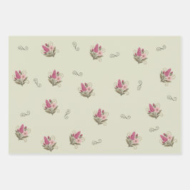 Papier cadeau à plat, lot de 3 ラッピングペーパーシート