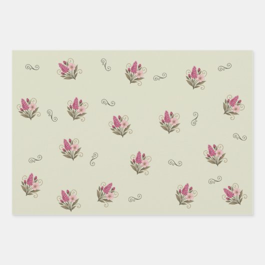 Papier cadeau à plat, lot de 3 ラッピングペーパーシート (正面)