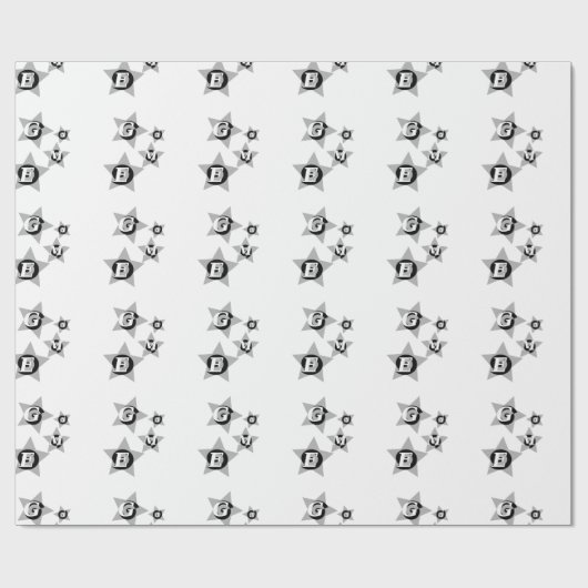 Papier Cadeau Anniversaire Garçon – Gris ラッピングペーパー (フラット)