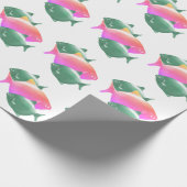 papier cadeau avec motif poisson  ラッピングペーパー (角)