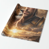 Papier cadeau Epic Lion and Warrior Sunset ラッピングペーパー (アンロールド)