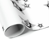 Papier cadeau étoile grise / Grey paper gift ラッピングペーパー (ロールコーナー)