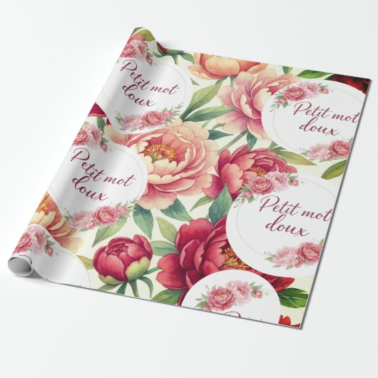 Papier cadeau floral Petit mot doux ラッピングペーパー (アンロールド)