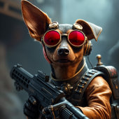 Papier Cadeau Pinscher Steampunk version Annick ラッピングペーパーシート