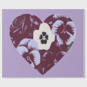 Papier cadeau Saint-Valentin Cœur de Violettes ラッピングペーパー (フラット)