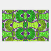 Papier cadeau Wax Africain vert. ラッピングペーパーシート (正面3)